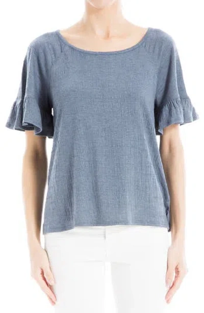 Max Studio Flutter Texture Knit T-shirt In Denim