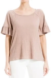 Max Studio Flutter Texture Knit T-shirt In Mauve Mist