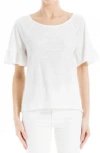 Max Studio Flutter Texture Knit T-shirt In White