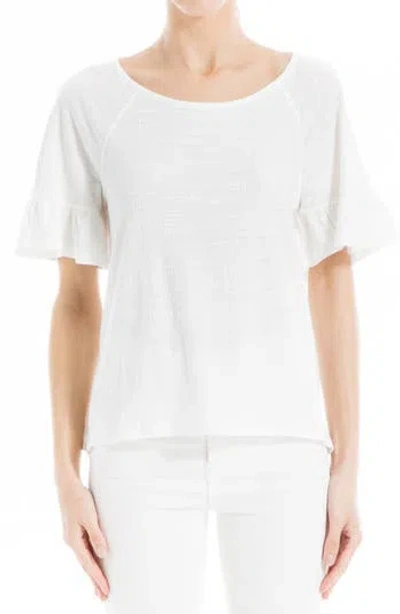 Max Studio Flutter Texture Knit T-shirt In White