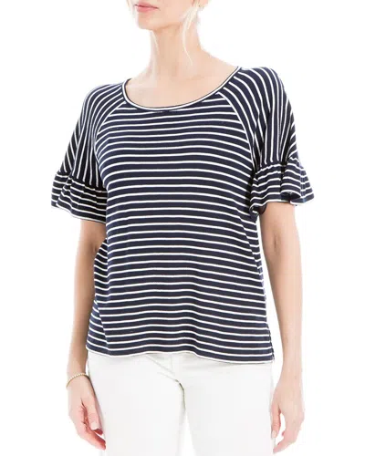 Max Studio Flutter Textured Knit Top In Gray