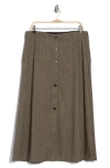 Max Studio Front Button Boot Skirt In Brown