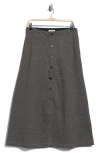 Max Studio Front Button Boot Skirt In Gray