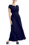 Max Studio Front Keyhole Maxi Dress In Blue