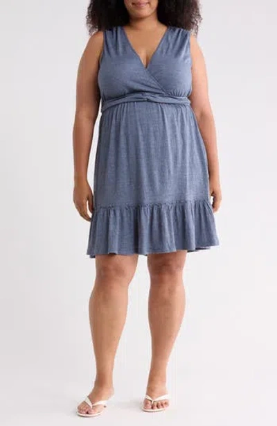 Max Studio Front Knot Tiered Dress In Multi