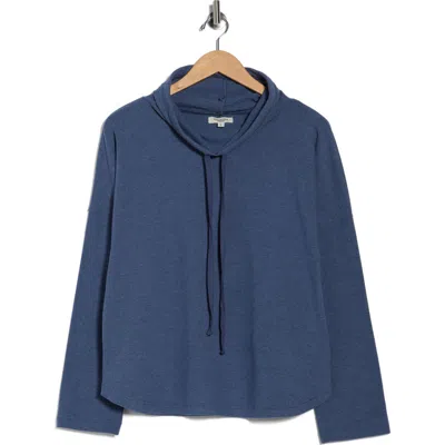 Max Studio Funnel Neck Pullover In Blue
