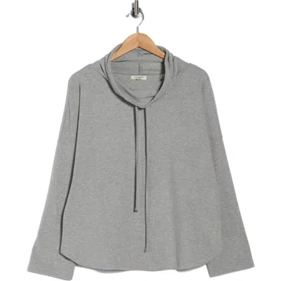 Max Studio Funnel Neck Pullover In Gray