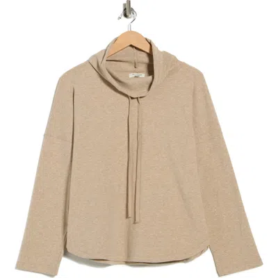 Max Studio Funnel Neck Pullover In Neutral