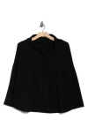 Max Studio Funnel Neck Top In Black