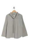 Max Studio Funnel Neck Top In Gray