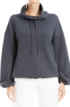 Max Studio Funnel Neck Waffle Knit Pullover In Ombre Blue