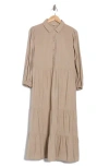 Max Studio Gauze Shirtdress In Cobblestone-cobblestone
