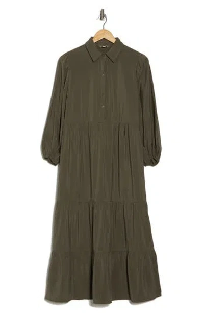 Max Studio Gauze Shirtdress In Sage-sage