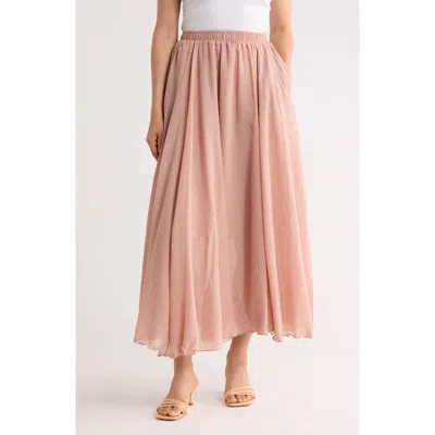 Max Studio Gauze Skirt In Pink