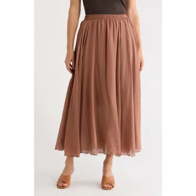 Max Studio Gauze Skirt In Brown