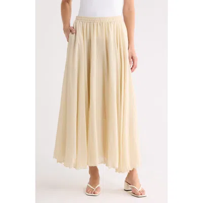 Max Studio Gauze Skirt In Yellow