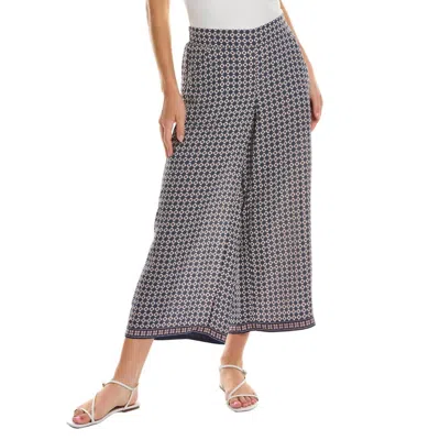 Max Studio Geo Print Crop Pants In Blue In Gray