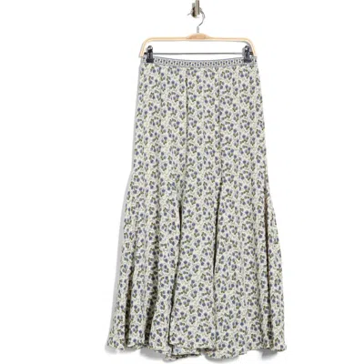 Max Studio Godet Georgette Skirt In Gray