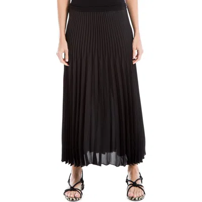 Max Studio Graduated Pleat Knee-length Midi Skirt In Black