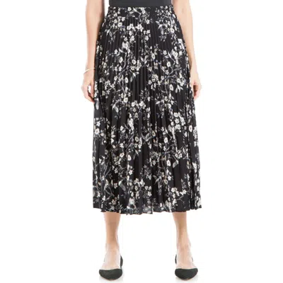 Max Studio Graduated Pleat Knee-length Midi Skirt In Black