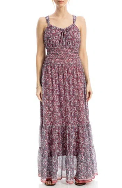 Max Studio Halter Tiered Maxi Dress In Multi