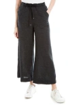 Max Studio Heathered Crop Wide Leg Pants In Black