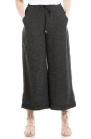 Max Studio Heathered Crop Wide Leg Pants In Black/white