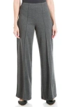 Max Studio Herringbone Wide Leg Pants In Black/charcoal Herringbone