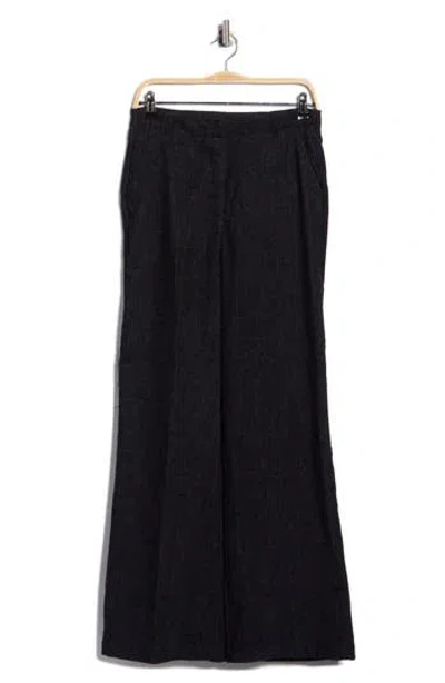 Max Studio High Waist Wide Leg Trousers In Black