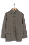 Max Studio Houndstooth Button Front Jacket In Gray