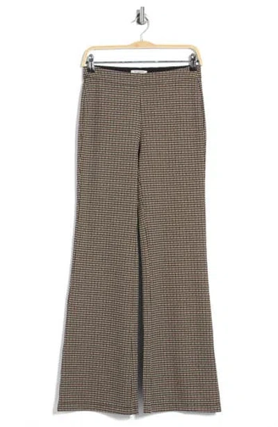 Max Studio Houndstooth Double Knit Bootcut Pants In Gray