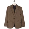 Max Studio Houndstooth Knit Blazer In Black/camel/grey Geo