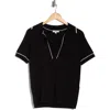 Max Studio Johnny Collar Polo Sweater In Black