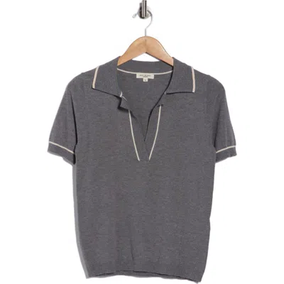Max Studio Johnny Collar Polo Sweater In Gray