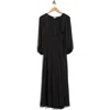 Max Studio Keyhole Balloon Sleeve Maxi Dress In Black