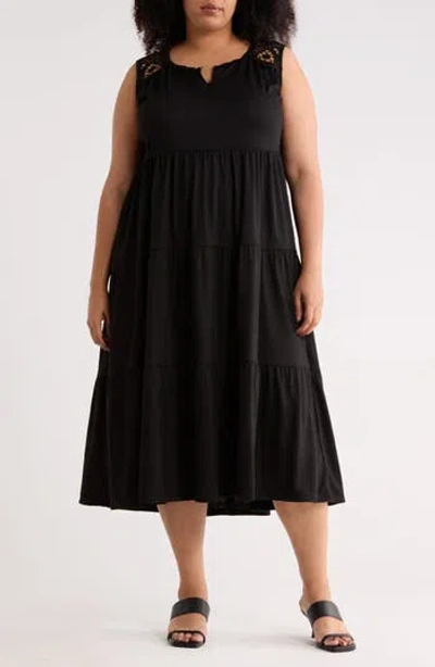 Max Studio Keyhole Sleeveless Maxi Dress In Black