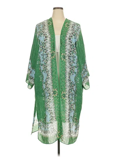 Pre-owned Max Studio Kimono In Green