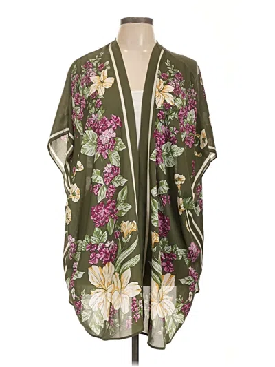 Pre-owned Max Studio Kimono In Green
