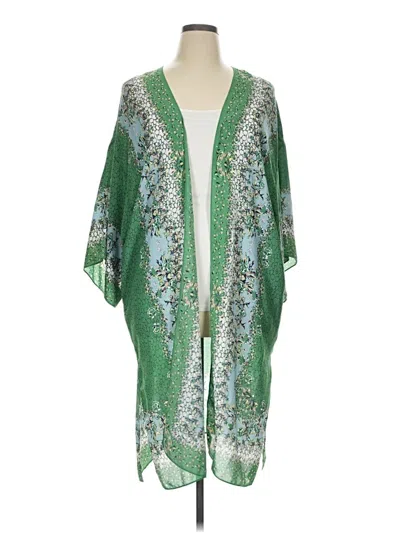 Pre-owned Max Studio Kimono In Green