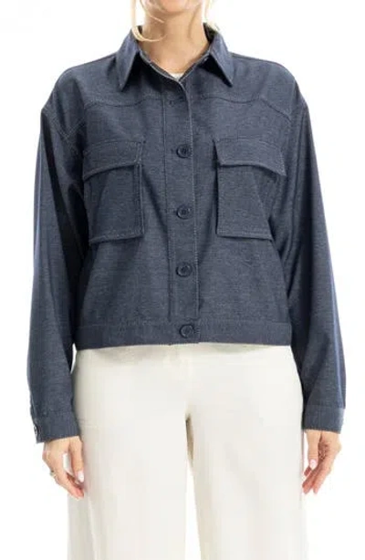 Max Studio Knit Jacket In Blue