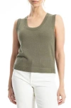Max Studio Knit Shell Top In Army