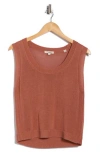 Max Studio Knit Shell Top In Brown