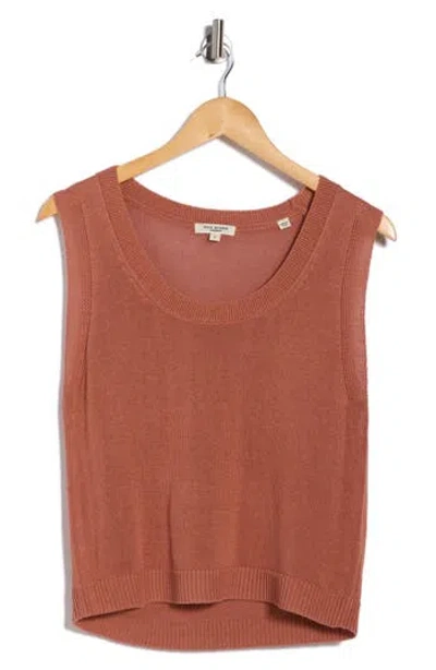Max Studio Knit Shell Top In Brown