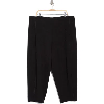 Max Studio Knit Twill Crop Barrel Leg Pants In Black