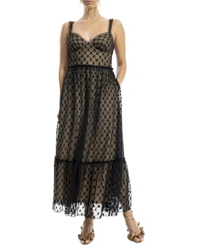 Max Studio Lace Maxi Dress In Black