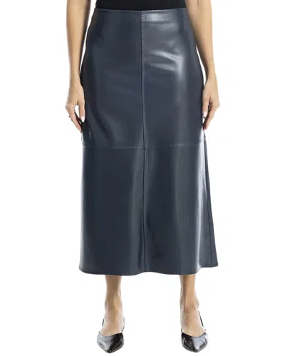 Max Studio Leatherette A-line Skirt In Blue