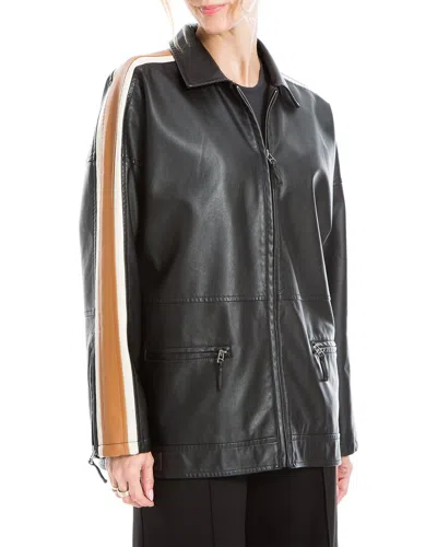 Max Studio Leatherette Jacket In Black