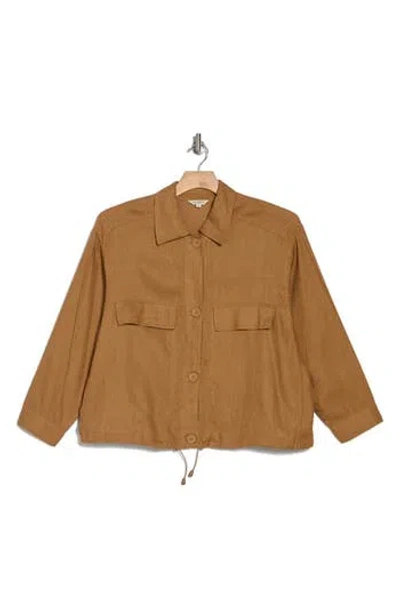 Max Studio Linen & Cotton Twill Utility Jacket