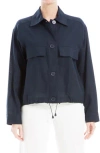 Max Studio Linen-blend Jacket In Navy