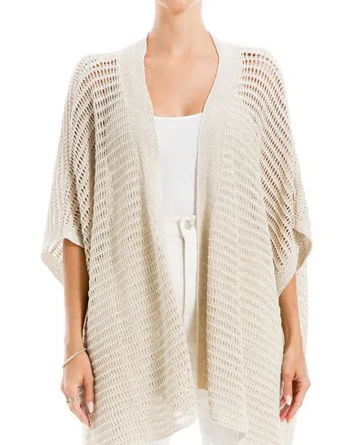 Max Studio Open Weave Cardigan In Oyster